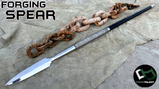Forging Beautiful SPEAR out of Rusted CHAIN