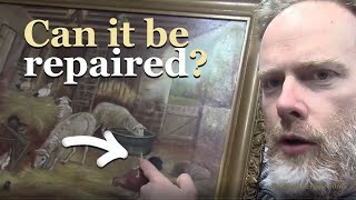 How to Fix a Painting on Canvas with a Hole in It!