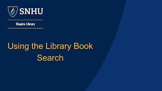 Using the Library Book Search