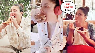 Kareena Kapoor Eating Pizza, Burger, Cakes at Home With Saif Ali Khan,Taimur, Jeh