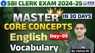 SBI CLERK EXAM 2024-25 | English | Vocabulary | Day 9 | English By Vishal Sir