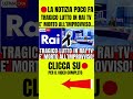 🔴 tragico lutto in rai tv