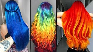 Top 10 Amazing Hair Color Transformation For Long Hair!Rainbow Hairstyle Tutoria