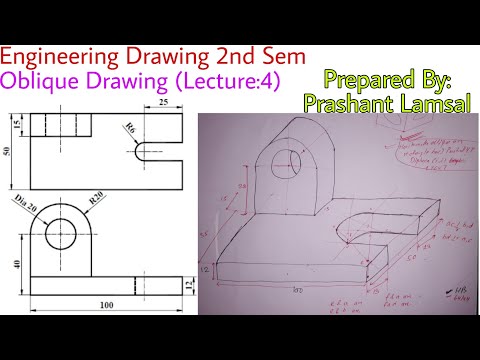 Oblique Drawing | Lecture:4 | Engineering Drawing II | Prashant YT ...