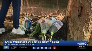 Memorial grows for 4 students killed in fiery crash in Westmoreland County