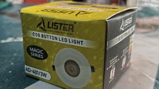 Lister COB Button LED Light / 3WLight / Lumen Efficacy 60 / Aluminium Body COB Light....