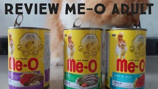 Review makanan kucing ME-O Wet food  ADULT ALL Varian (semua rasa). Amisss banget.Kucing pasti suka!