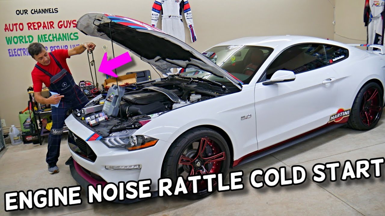 WHAT CAUSES ENGINE NOISE RATTLE COLD START 1 2 SECOND FORD MUSTANG ...