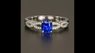 14K White Gold Sapphire and Diamond Ring 1.08 Carats