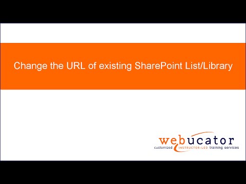 Change the URL of Existing SharePoint List or Library Change the URL of Existing SharePoint List or Library