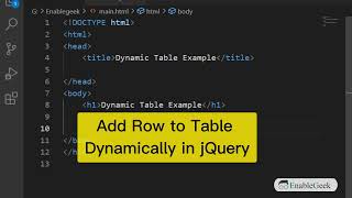 jQuery Add Row to Table || JavaScript Tutorial
