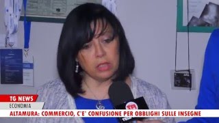 TG TELEAPPULA: ALTAMURA, CONFUSIONE PER REGOLE SU INSEGNE COMMERCIALI