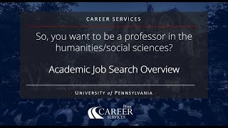 Faculty job search overview for Humanities and Social Science PhDs/postdocs