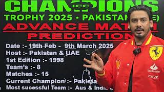 Icc Champions Trophy 2025 advance match prediction, Champions Trophy 2025 Winner prediction