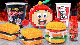 Ultimate LEGO Spicy Fast Food Challenge 🔥 KFC Secret Spicy Recipe & Korean Fire Noodles | Apu Funz
