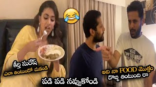 Nithin & DSP Making Hilarious Fun On Keerthy Suresh Eating || Rangde Team Super Funny Video || NS