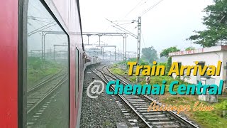 Train Arrival at Chennai Central Station #trains #passenger #travel #indianrailways #insta360