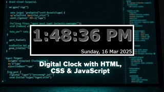 Build a Digital Clock with HTML, CSS & JavaScript | Step-by-Step Tutorial