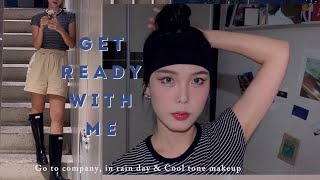 [GRWM]출근하기전에 요청많았던 쿨톤메이크업 같이 준비해요! /쿨톤 메이크업, 첫 출근부터 현재까지 회사근황 tmi, 아침에 붓기빼는 법, 여름철 장마메이크업 /안녕하신지영