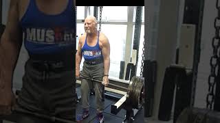 84 year old Ernest Tuff Rack Deadlifting 225kg - 496lb x 3