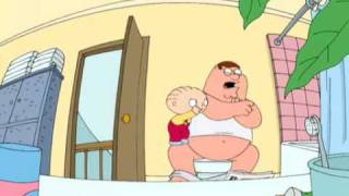 Family Guy Stewie beats his dad like Bam Margera in jackass