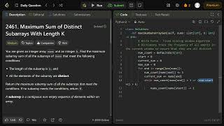 Maximum Sum of Distinct Subarrays With Length K - Leetcode