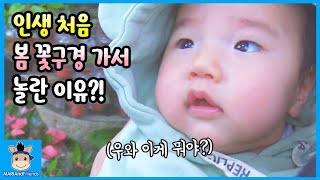 국민이 인생 처음 봄 꽃구경 가서 놀란 이유?! (귀여움 주의ㅋ) ♡ 국민 일상 크리미 선쿠션 궁중비책 베이비요야 유모차 놀이 Vlog | 말이야와친구들 MariAndFriends