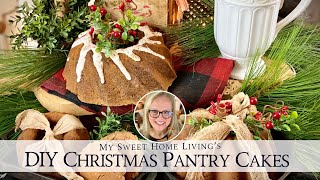 DIY Faux Primitive Christmas Pantry Cakes - Fake Bakes