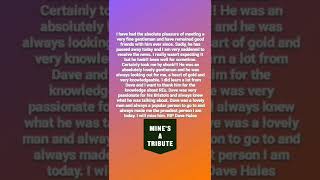 A great tribute to a great friend of mine who passed away today