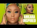 Summer Yellow Blue Ankara Inspired Makeup Tutorial | Youkeyy