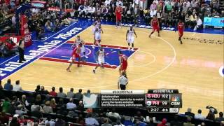 Spencer Hawes rejects Dwight Howard - Rockets @ Sixers - 2013.11.13