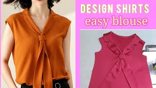 Cắt may Áo cổ nơ đẹp thật dễ dàng |design shirts |kỹ thuật may cơ bản |LenaSewing |