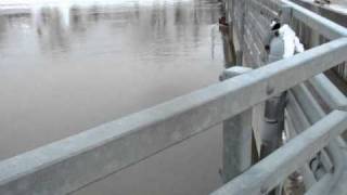 Water moving on the Qu'appelle River in Lumsden