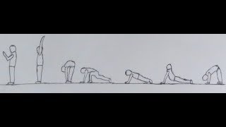 12 Surya Namaskar Positions | Abstract Drawing | International Yoga Day