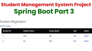 Student Management System Project in Spring Boot Part 3