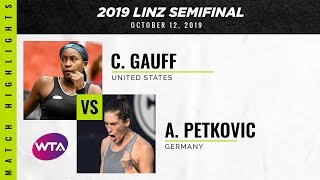 Coco Gauff vs. Andrea Petkovic | 2019 Linz Semifinal | WTA Highlights