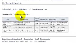 Student View: Exam Schedule