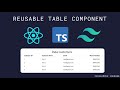 Part 8: Creating a Reusable Table Component with React, TypeScript & Tailwind