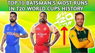 TOP 10 BATSMAN'S MOST RUNS IN T20 WORLD CUP HISTORY 🏏 | #VIRAT #KING KOHLI💪 | JUST KNOWLEDGE