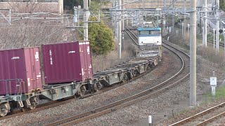 【JR貨物】１０５６レ ＥＦ８１-５０１ コキ１８車に５トンコンテナ６個