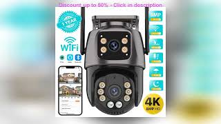 4K 8MP HD Wifi PTZ Camera Outdoor 4MP Dual Lens Dual Screen AI Auto Tracking IP Camera CCTV Audio