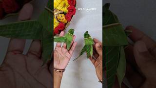 🌿🦜Mango Leaf Parrot Decoration idea ||Pooja decoration idea #shorts #diy #navratri #diwali #dusshera