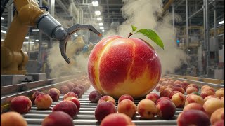 How Canned Peaches Are Processed – Inside the High-Speed Peeling Line (Full Process)