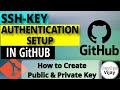 SSH-KEY Authentication Setup in Github UI | Create Public and Private Key in Git Bash | GIT Tutorial