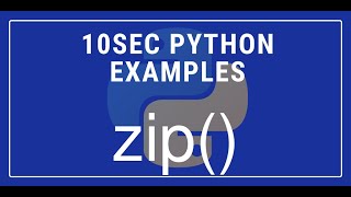 10sec Python Examples zip() Built in Function by Code Recipe