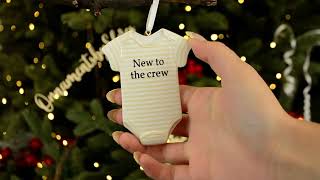 Ornaments by Elves: Personalized New to the Crew Baby Onesie Ornament OBE-OR2151-NR