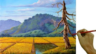 Acrylic Landscape Painting in Time-lapse / Golden Rice Fields / JMLisondra