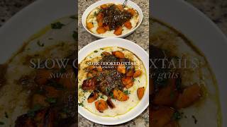 Slow Cooked Oxtails w. Sweet Potatoes \u0026 Cheese Grits 🤤🍖🍠🍚#Oxtails #Cooking #ComfortFood #Recipe