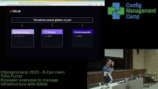 CfgMgmtCamp 2023 -- Timo Furrer -- Empower everyone to manage Infrastructure with GitLab+Terraform