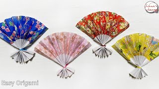 【折り紙】簡単 扇子の作り方✨How to make paper fan#扇子#団扇#せんす#うちわ#पंखा#fan#부채#설날#新年#正月#元旦#折り方#おりがみ#origami#摺紙#종이접기